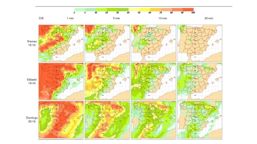 precipitaciones fin de semana frente