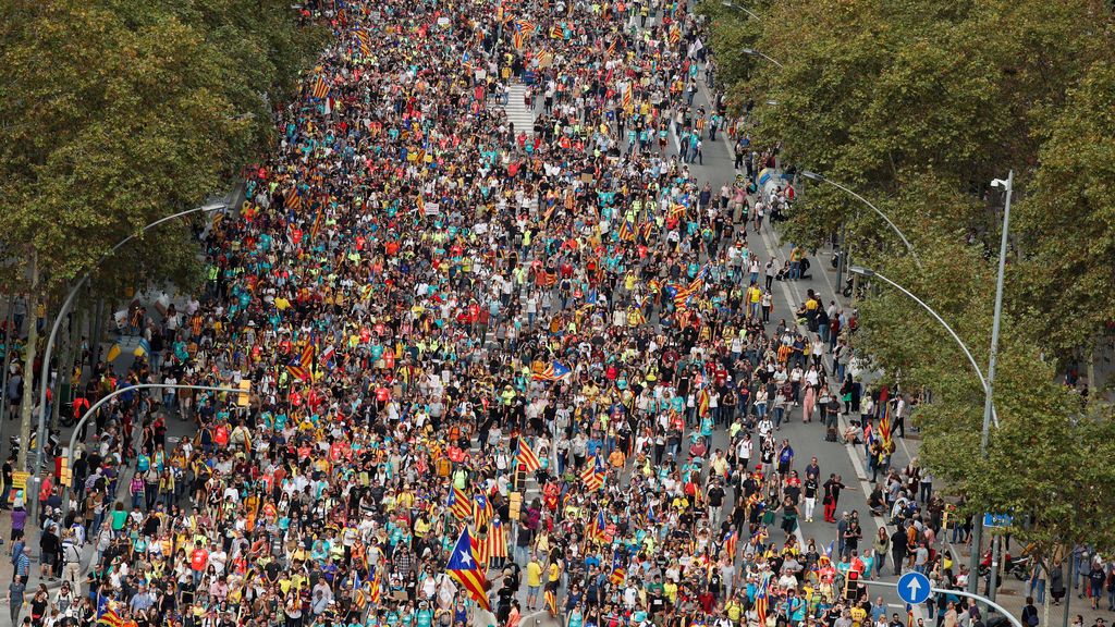 Las marchas independentistas toman la Avenida Meridiana