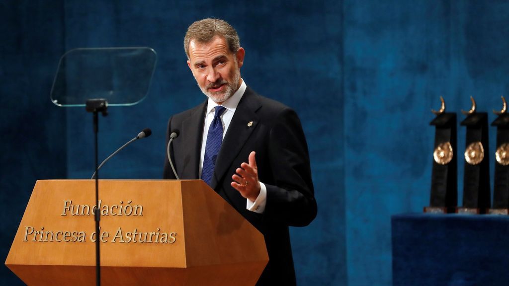 El rey Felipe pronuncia su discurso en la ceremonia de entrega de los Premios Princesa de Asturias 2019