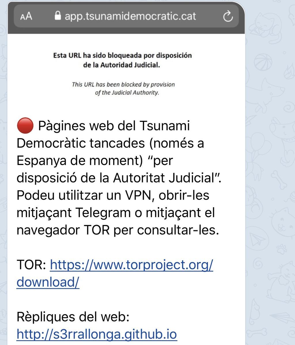 Imagen cierre webs Telegram Anonymous