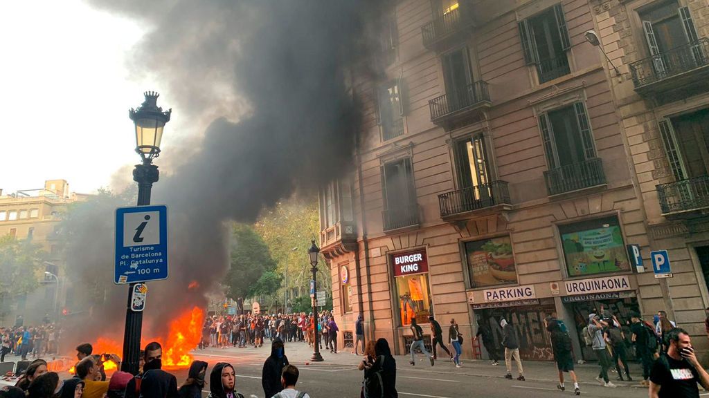 Incendio en Plaza de Urquinaona