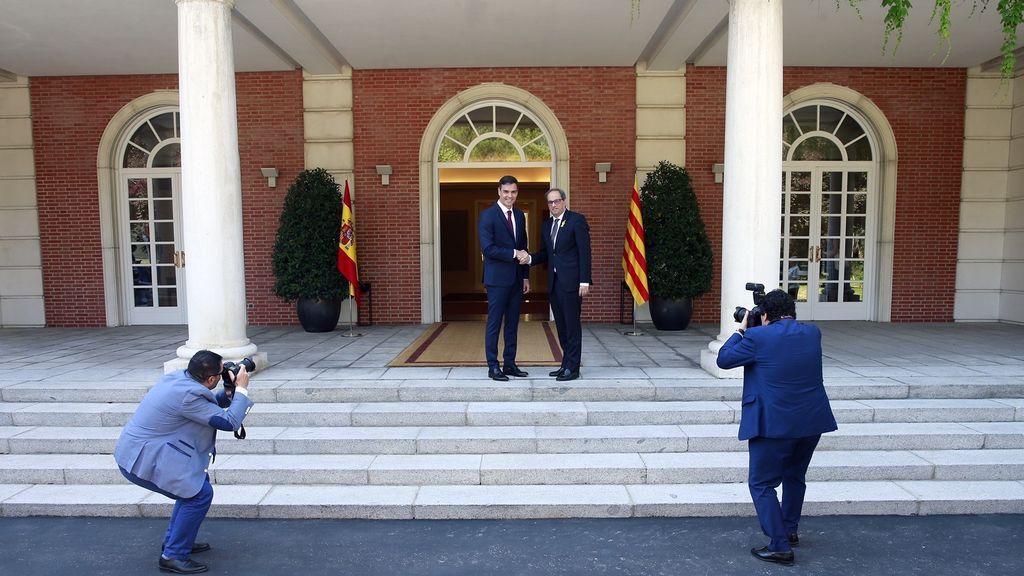 Sánchez y Torra en el Palacio de la Moncloa en julio de 2018 Sánchez y Torra en el Palacio de la Moncloa en julio de 2018