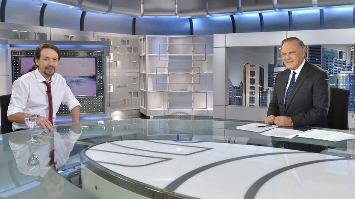 Pedro Piqueras entrevista a Pablo Iglesias esta noche en Informativos Telecinco