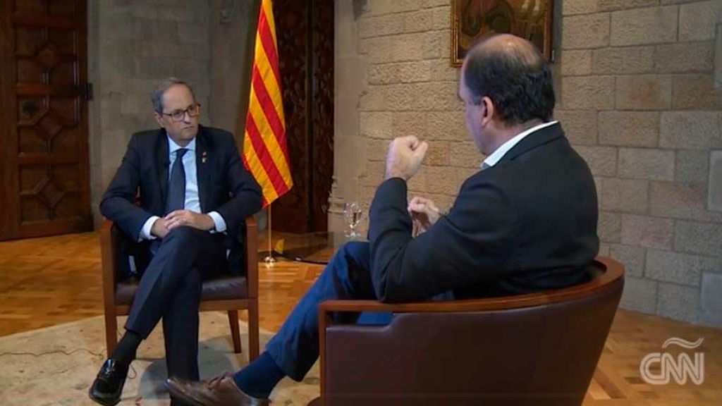 Torra en la Cnn: "Quien haya cometido un acto violento debe ser castigado" Torra en la Cnn: "Quien haya cometido un acto violento debe ser castigado"