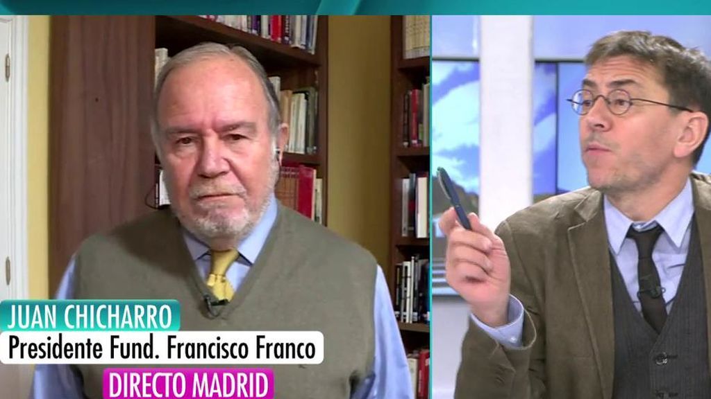 Monedero discute con el presidente de la Fundación Franco