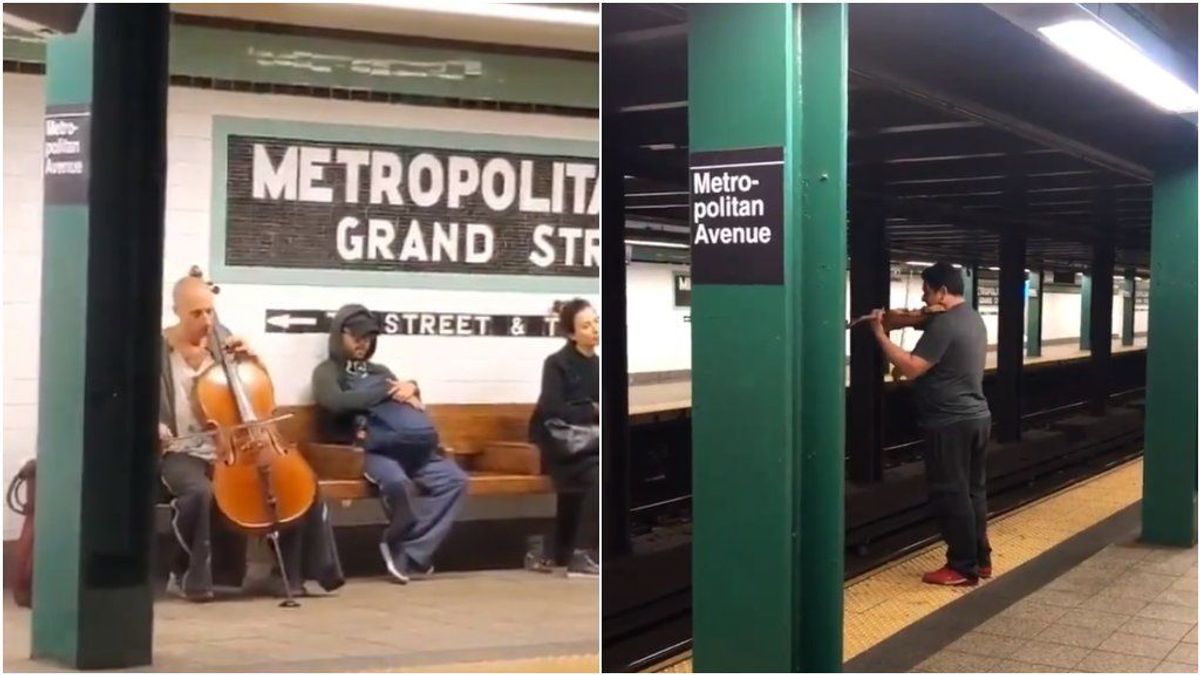 Conciertazo viral: dos artistas callejeros improvisan un concierto en el metro y lo petan en redes
