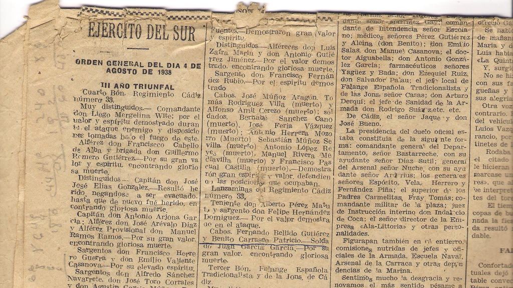 Recorte del Diario de Cádiz