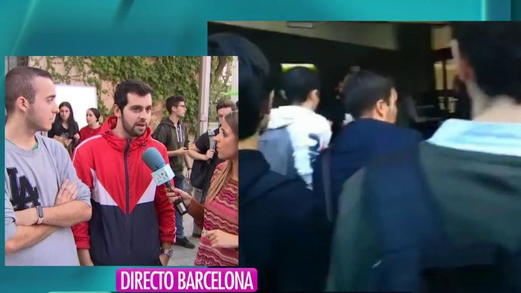 Tensión en la Pompeu Fabra entre encapuchados y estudiantes que quieren recibir clases