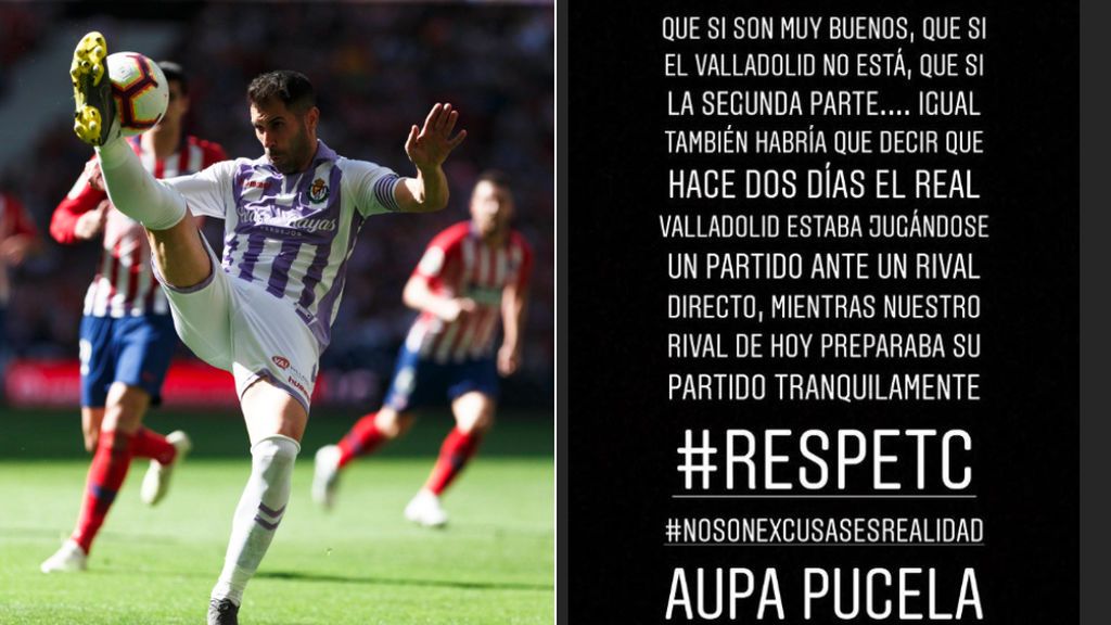 El capitán del Real Valladolid estalla en redes por la diferencia de tiempo de preparación en su duelo ante el Barça: "No son excusas, es realidad" El capitán del Real Valladolid estalla en redes por la diferencia de tiempo de preparación en su duelo ante el Barça: "No son excusas, es realidad"