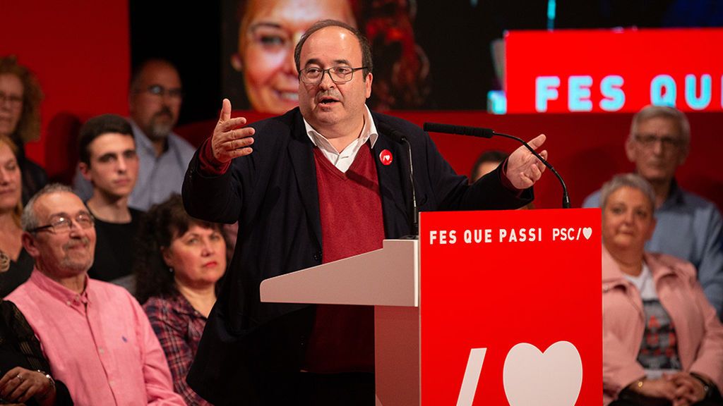 El líder del PSC, Miquel Iceta durante un mitin El líder del PSC, Miquel Iceta durante un mitin