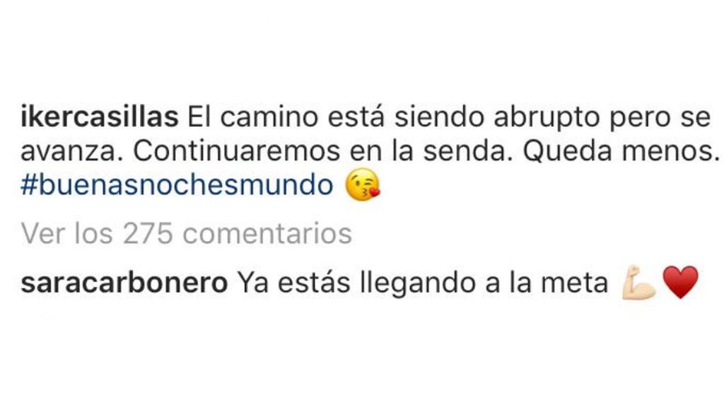 Comentario de Sara Carbonero a Casillas