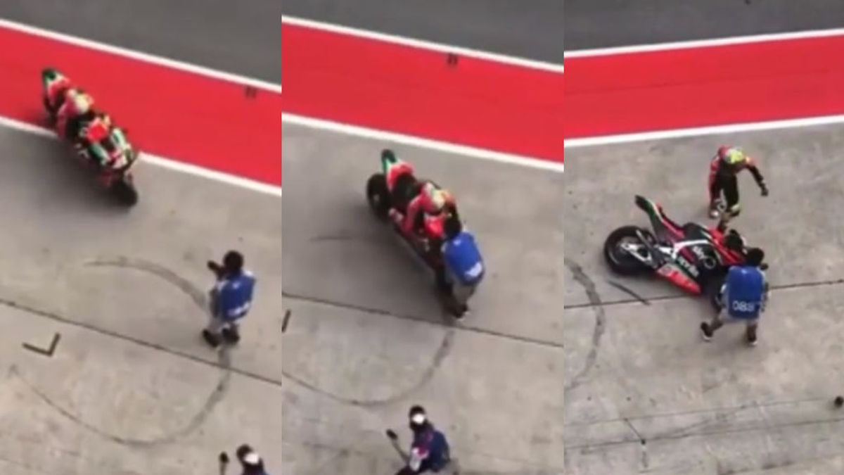 Aleix Espargaró atropella con su moto a un fotógrafo en el pit lane de Malasia