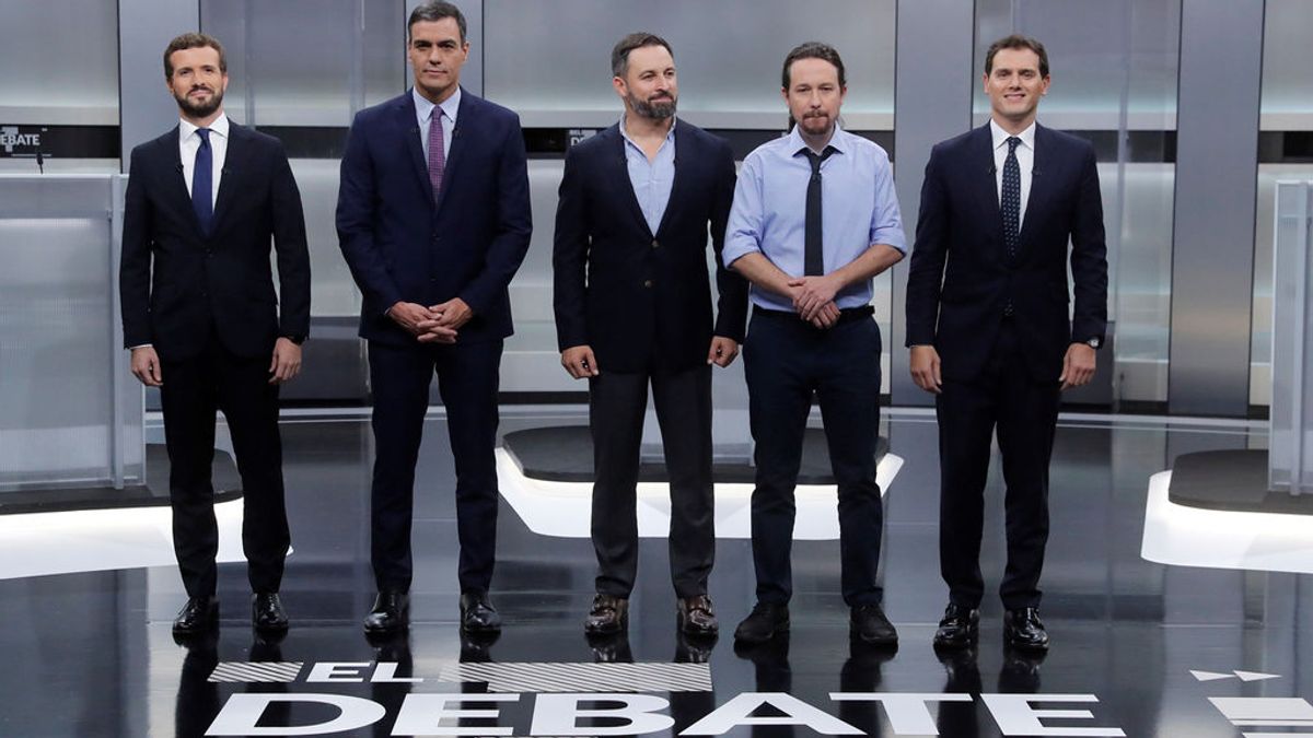 El debate a cinco: Casado, Sánchez, Abascal, Iglesias y Rivera, cara a cara