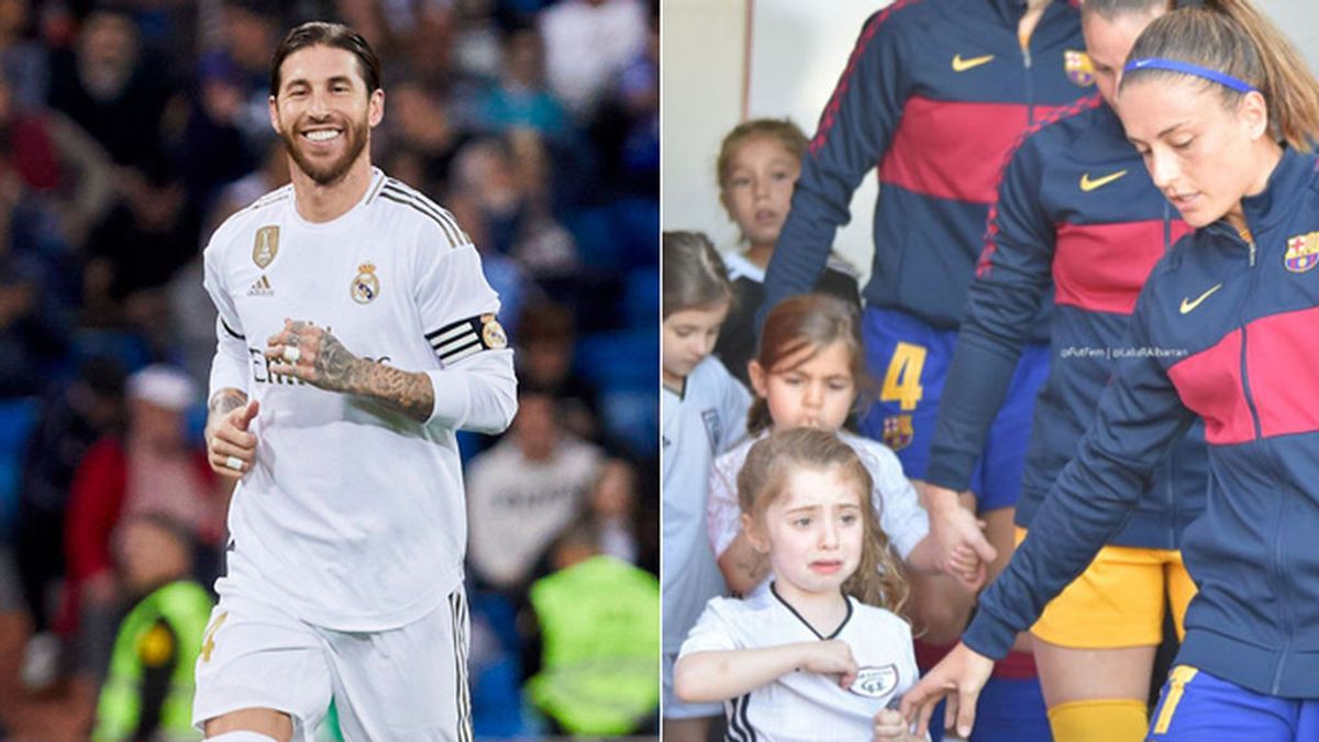 Sergio Ramos cumple el sueño de Daniela: la niña madridista que lloró por salir de la mano de una futbolista del Barça