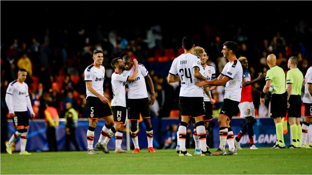 El Valencia cumplió con creces y goleó al Lille en Champions
