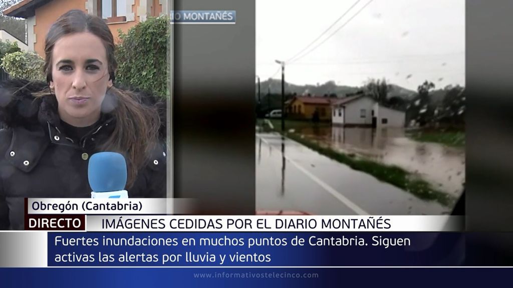 Fuertes inundaciones en Cantabria, siguen activas las alertas amarillas por lluvias y vientos
