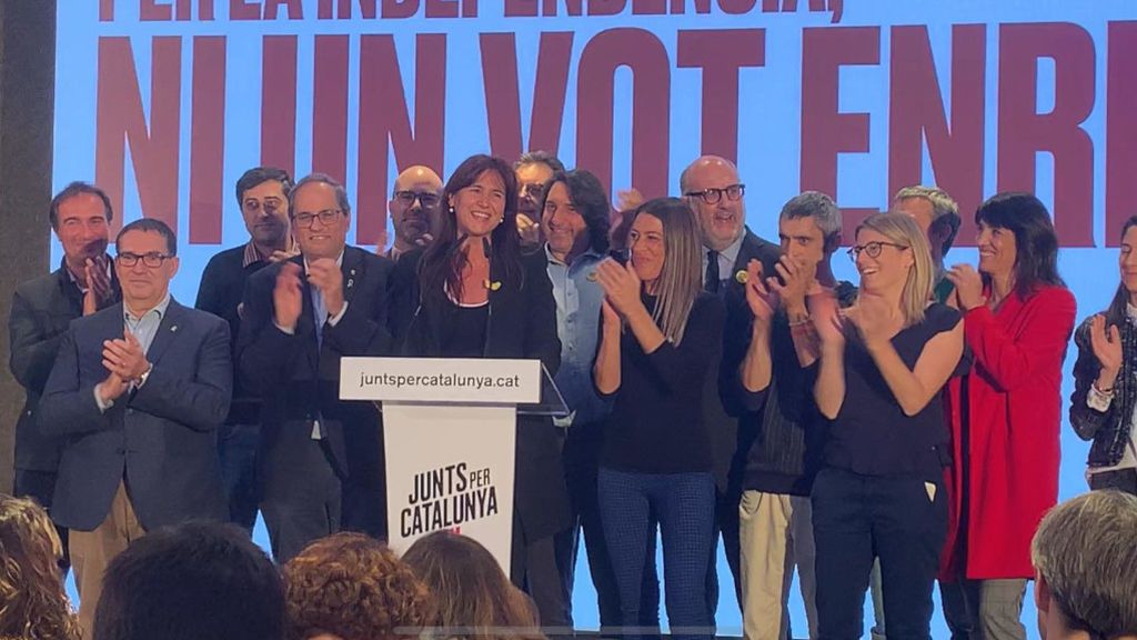 Gran satisfacción en Junts per Catalunya: aumenta un escaño y se mantiene como tercera fuerza Gran satisfacción en Junts per Catalunya: aumenta un escaño y se mantiene como tercera fuerza