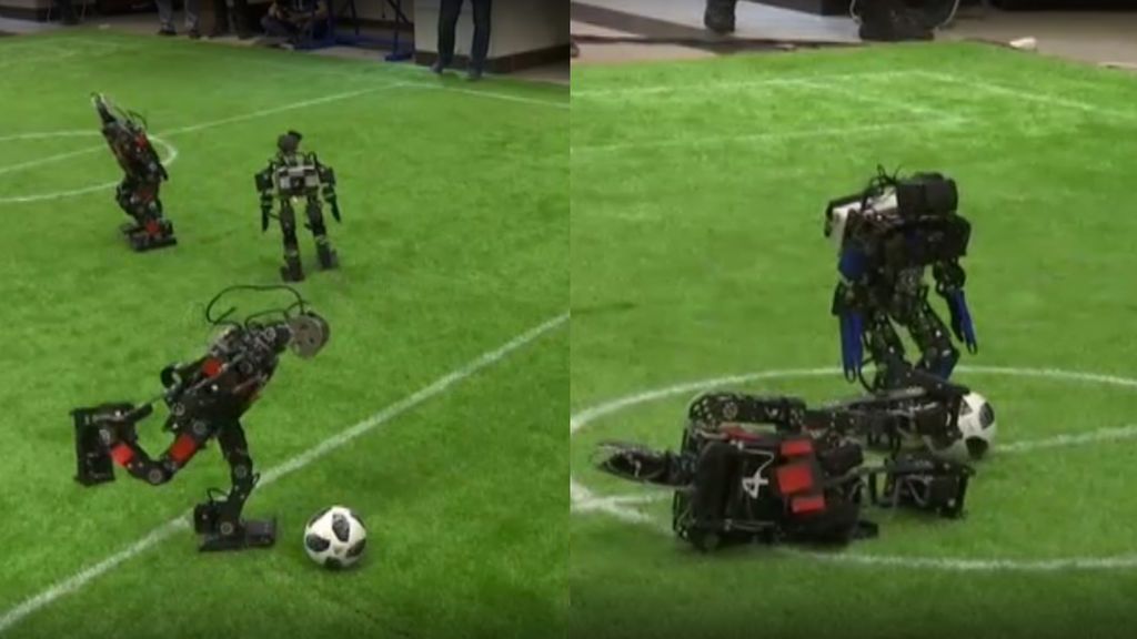 Leo Messi y Cristiano Ronaldo pueden estar tranquilos: estos robots juegan al fútbol, pero de momento no a su nivel Leo Messi y Cristiano Ronaldo pueden estar tranquilos: estos robots juegan al fútbol, pero de momento no a su nivel