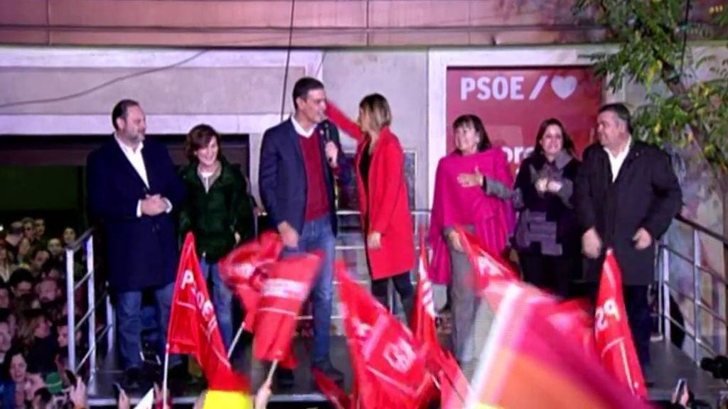 Así se vivió la noche electoral en la sede del PSOE