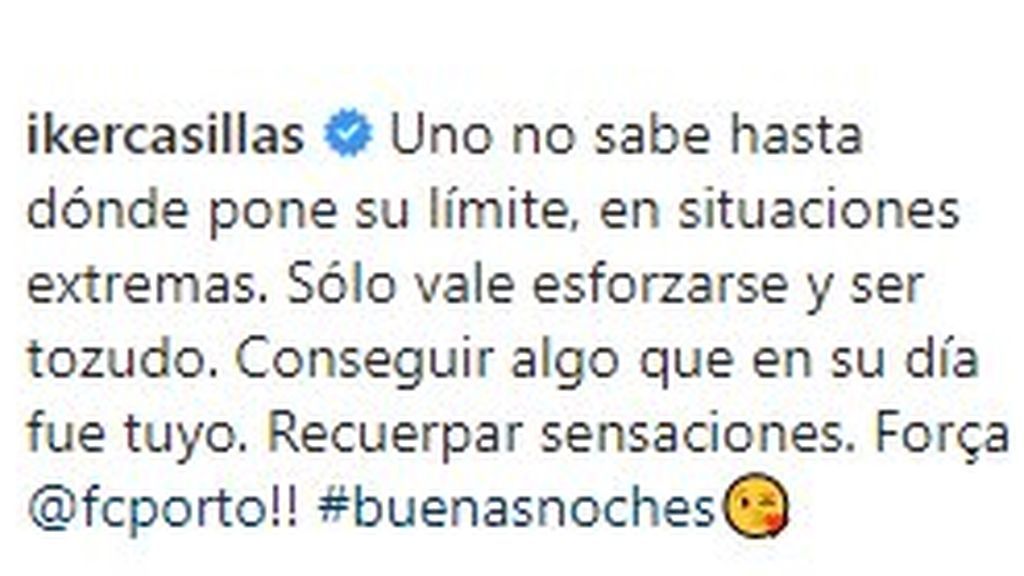 Mensaje de Sara Carbonero a Casillas