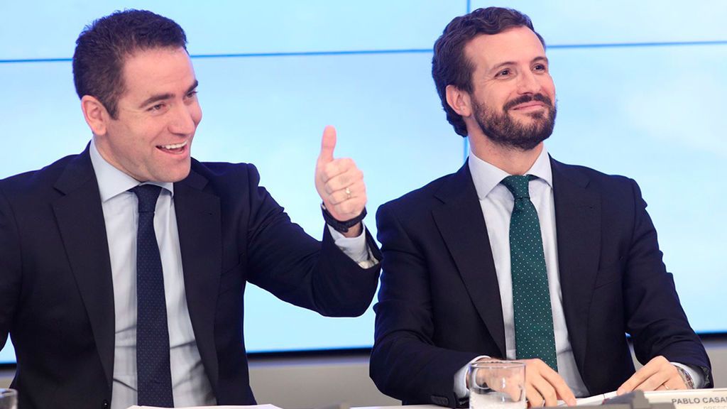 Pablo Casado junto a Teodoro García Egea en una reunión del PP Pablo Casado junto a Teodoro García Egea en una reunión del PP