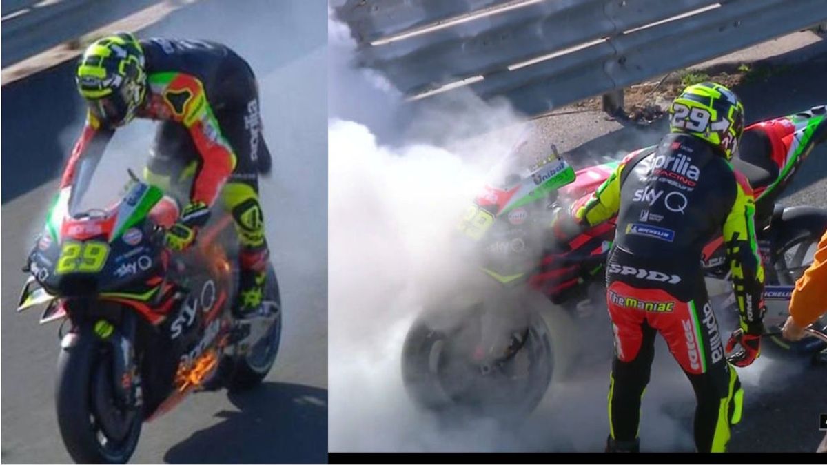 La agonía de Iannone con su moto en llamas: " Me mato contra el muro a 300 por hora" La agonía de Iannone con su moto en llamas: " Me mato contra el muro a 300 por hora"