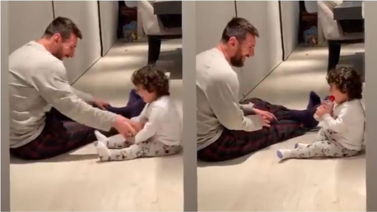 Leo Messi saca su lado más tierno mientras juega con su hijo pequeño Ciro