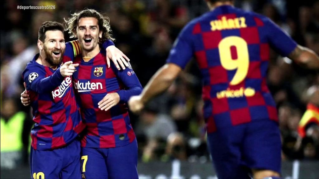 Messi, Luis Suárez y Griezmann ya funciona: el abrazo de la complicidad de la ‘MSG’