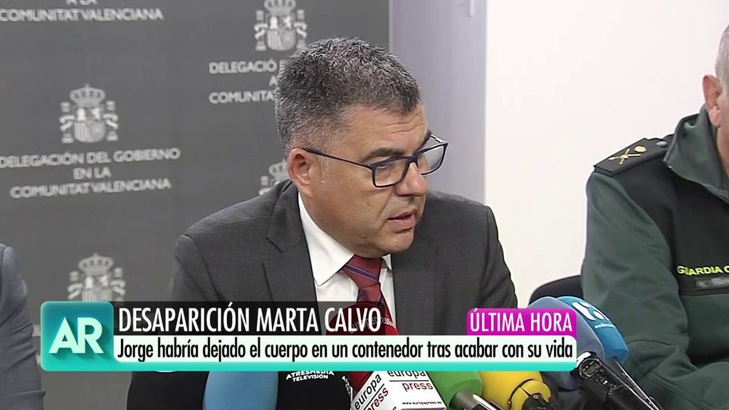 El delegado del Gobierno confirma que Jorge se ha entregado: "La hipótesis es que Marta perdió la vida por agresión violenta"