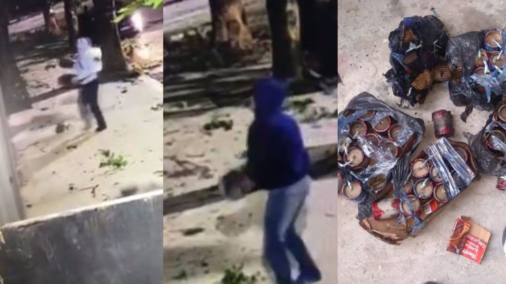 Lanzan artefactos explosivos al nuevo estadio de Estudiantes de la Plata y las cámaras de seguridad captan el momento Lanzan artefactos explosivos al nuevo estadio de Estudiantes de la Plata y las cámaras de seguridad captan el momento