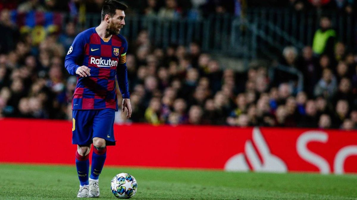 Messi, en un partido en el Camp Nou