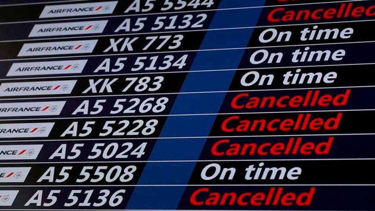 23 vuelos cancelados por la huelga general en Francia 23 vuelos cancelados por la huelga general en Francia