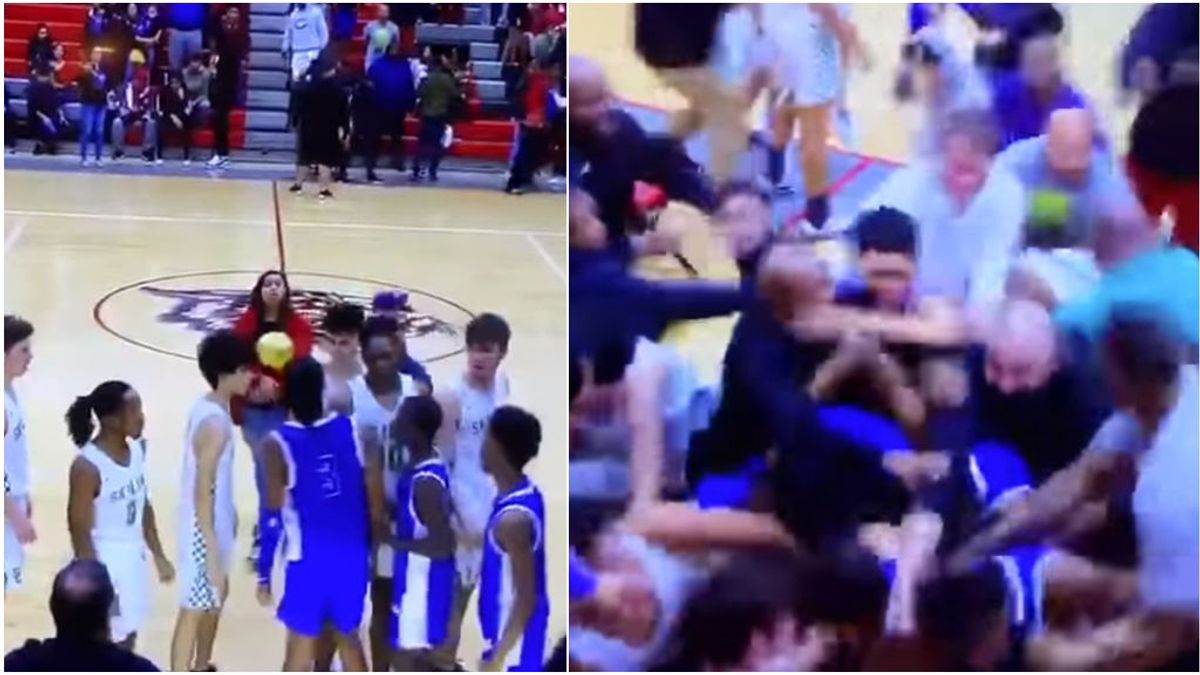 Se estaban saludando y todo el pabellón acabó peleándose: la batalla campal en un partido de baloncesto escolar