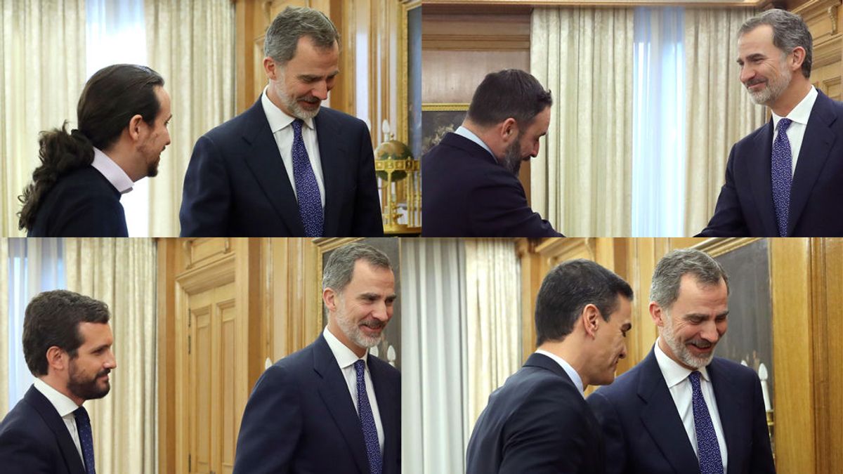Formación de Gobierno: el Rey recibe hoy a Iglesias, Abascal y Casado y cierra Pedro Sánchez la ronda de consultas