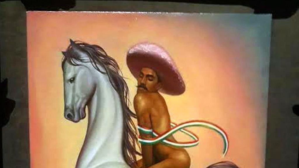Una pintura de Zapata desnudo, con tacones y rasgos femeninos, desata la polémica en México