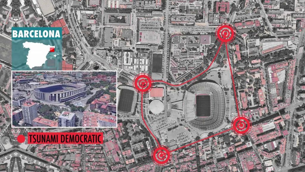 El plan de Tsunami Democràtic para colapsar el acceso al Camp Nou en el Clásico