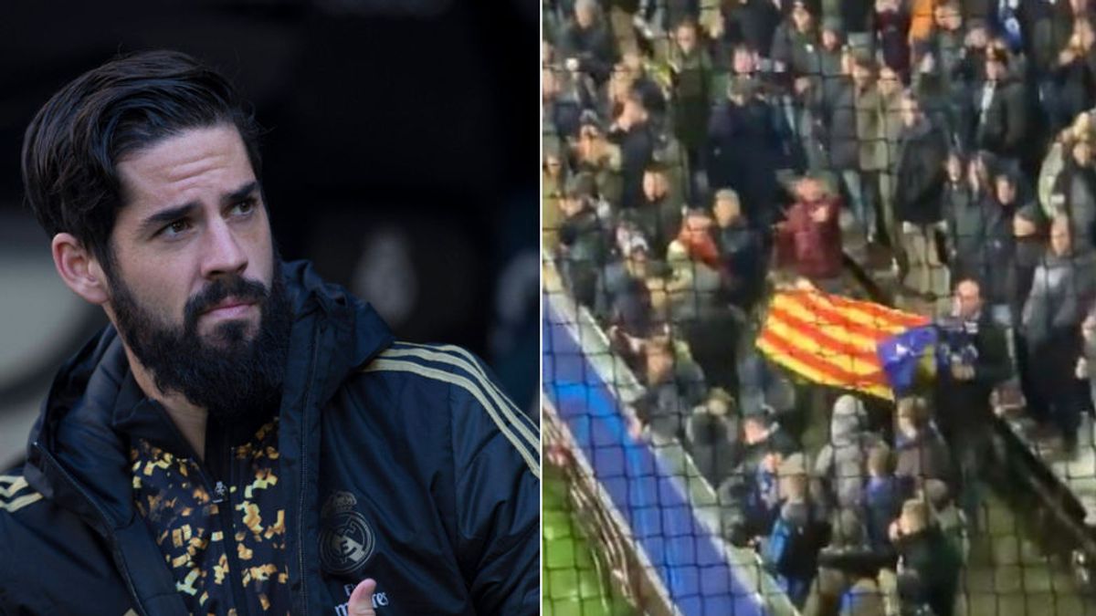 Radicales del Brujas provocan a aficionados españoles mostrando la estelada en el partido del Real Madrid