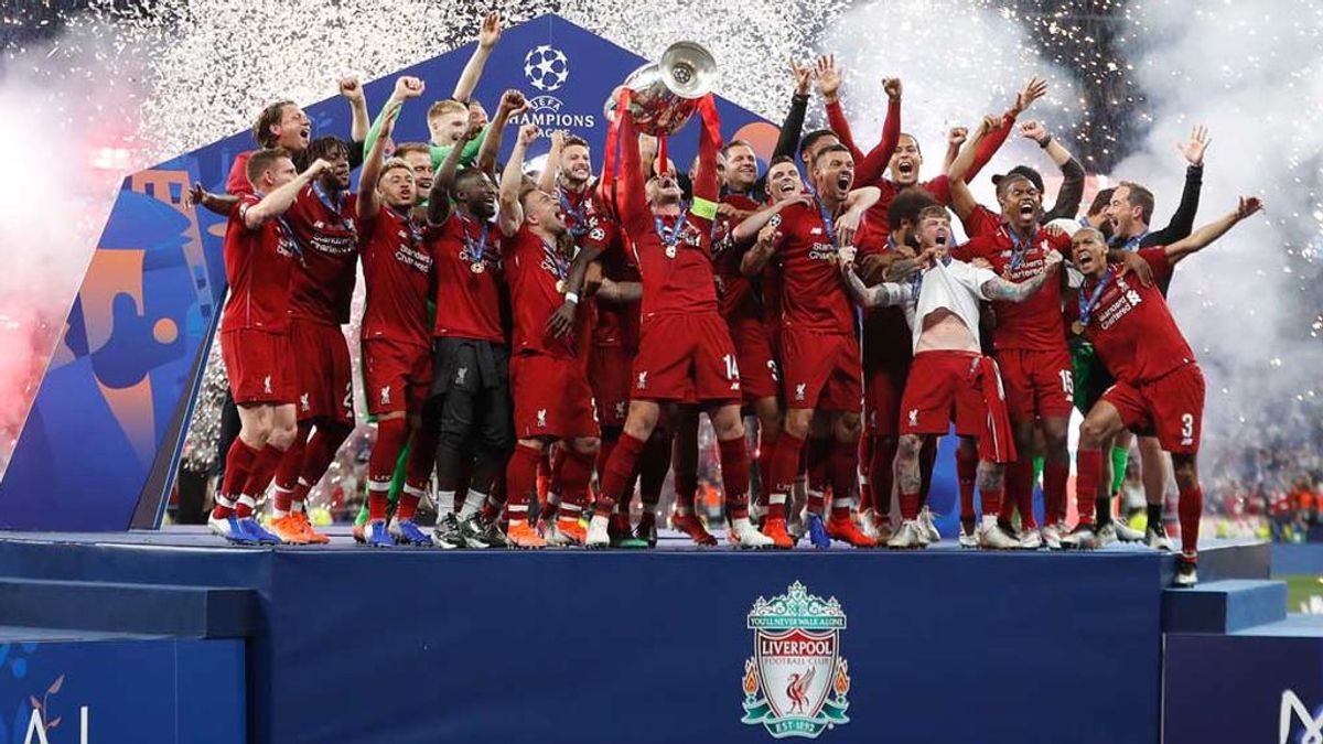 El Liverpool celebra el triunfo de la Champions 2019