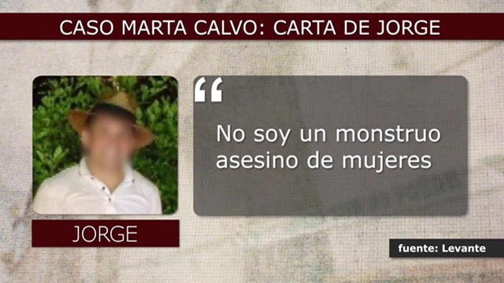 La carta de Jorge, el asesino de Marta Calvo