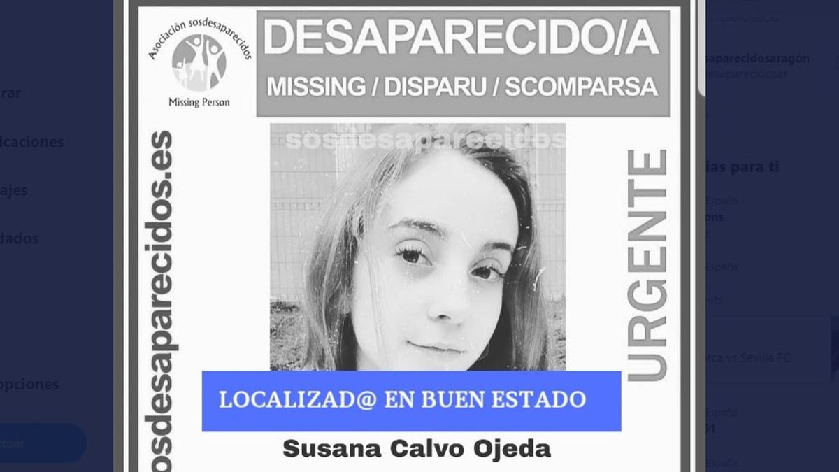 Localizan en buen estado a Susana Ojeda, la joven desaparecida en Baleares