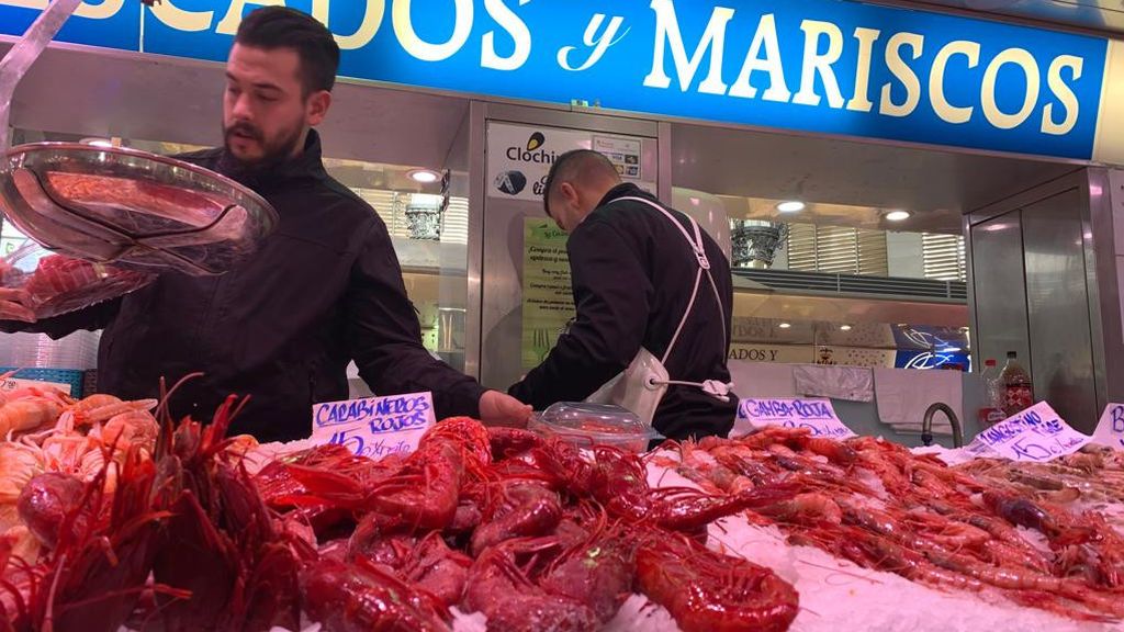 Gambas rojas Mercado Central