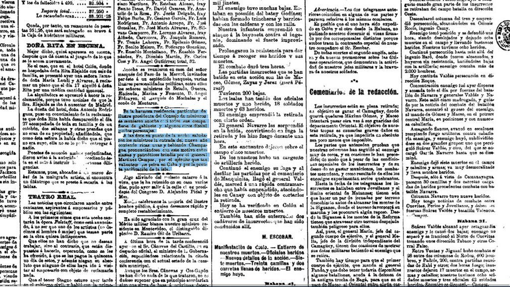 En 1896, madrileños adinerados recibieron el año con uvas y champán