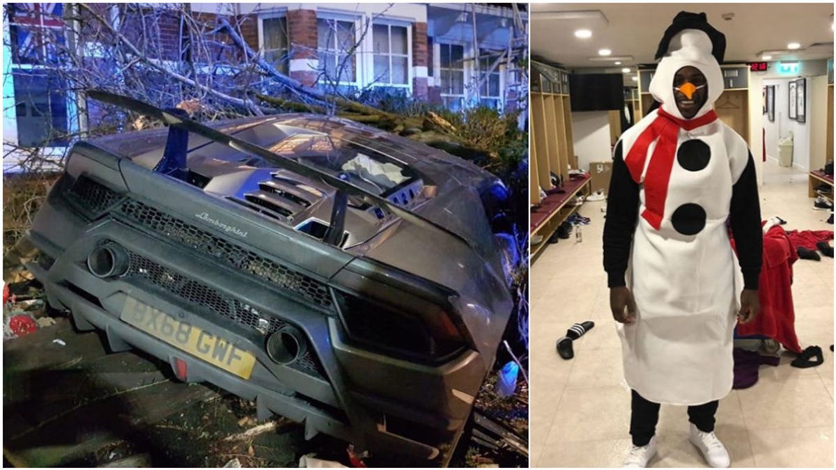 Antonio, futbolista del West Ham, se compra un Lamborghini y lo estrella disfrazado de muñeco de nieve