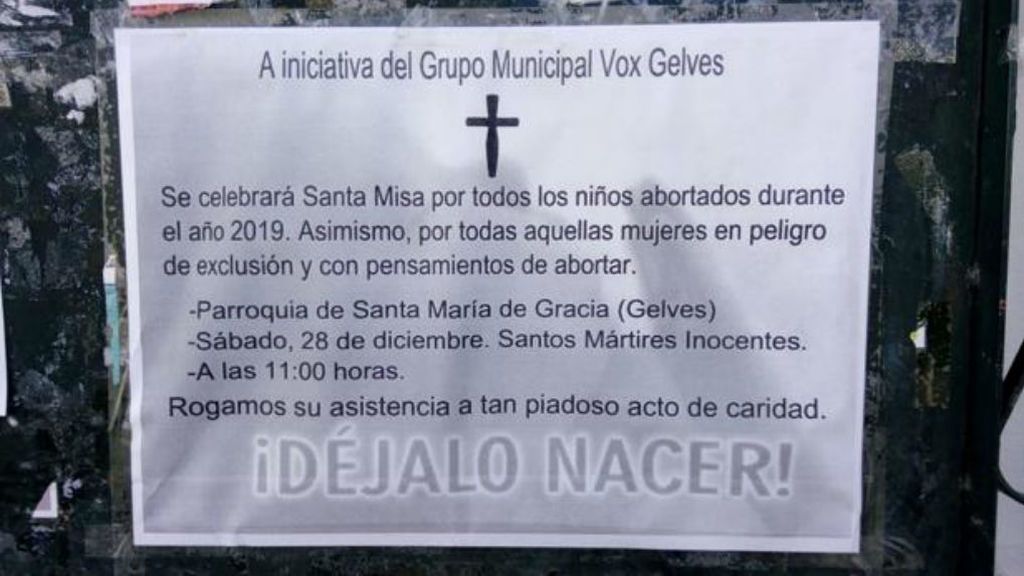 La Iglesia suspende una misa por "los niños abortados" que había pedido Vox La Iglesia suspende una misa por "los niños abortados" que había pedido Vox