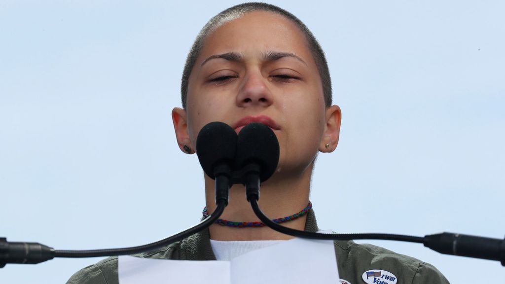 Emma Gonzalez, superviviente del tiroteo en la escuela en Parkland, en marzo de 2018