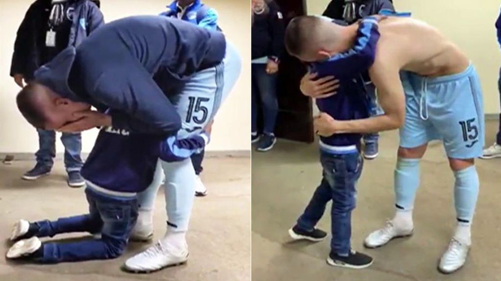 Las lágrimas del futbolista Juanmi Callejón cuando un niño le suplica de rodillas que no deje su equipo