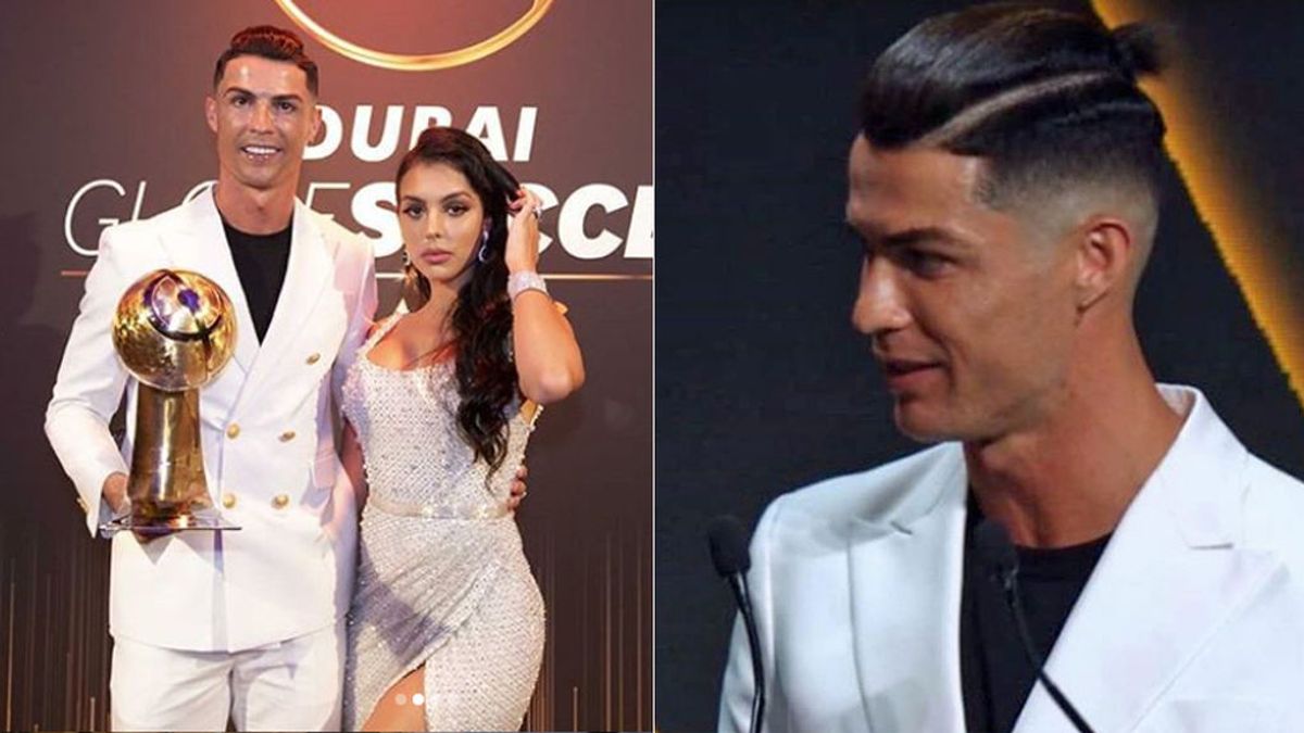 Cristiano Ronaldo sorprende dejándose coleta en su pelo en Dubái: así acudió a recoger un premio