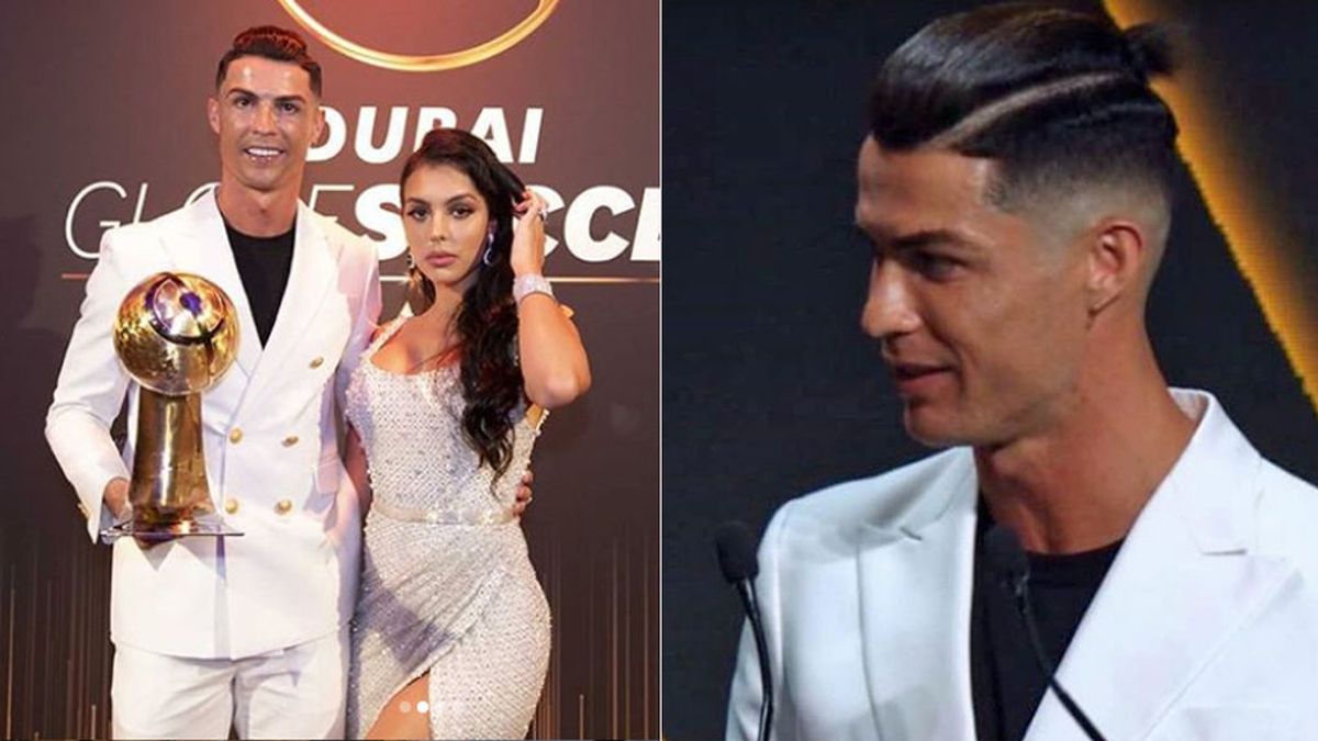 Cristiano Ronaldo sorprende dejándose coleta en su pelo en Dubái: así acudió a recoger un premio Cristiano Ronaldo sorprende dejándose coleta en su pelo en Dubái: así acudió a recoger un premio