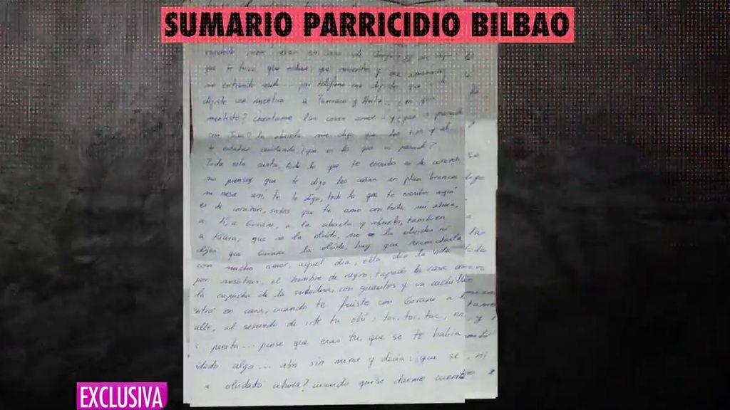 La carta de la parricida de Bilbao a su otra hija