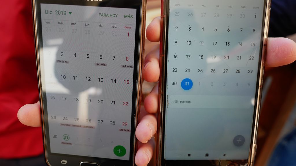Calendarios en el móvil.